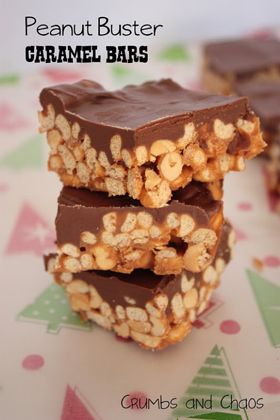 Peanut Buster Caramel Bars | Crumbs and Chaos