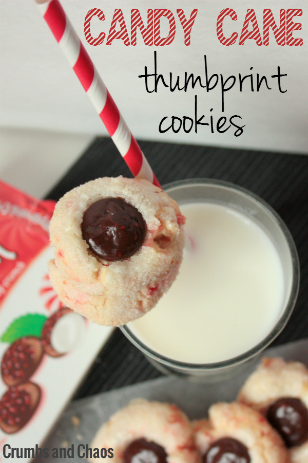 Candy Cane Thumbprint Cookies