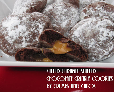 Salted Caramel Stuffed Crinkle Cookies