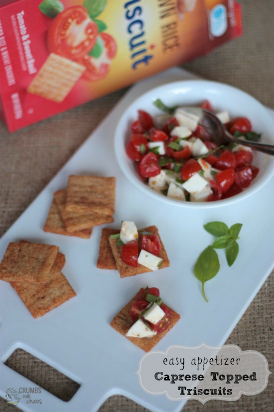 Caprese Topped Triscuit Crackers | Crumbs and Chaos