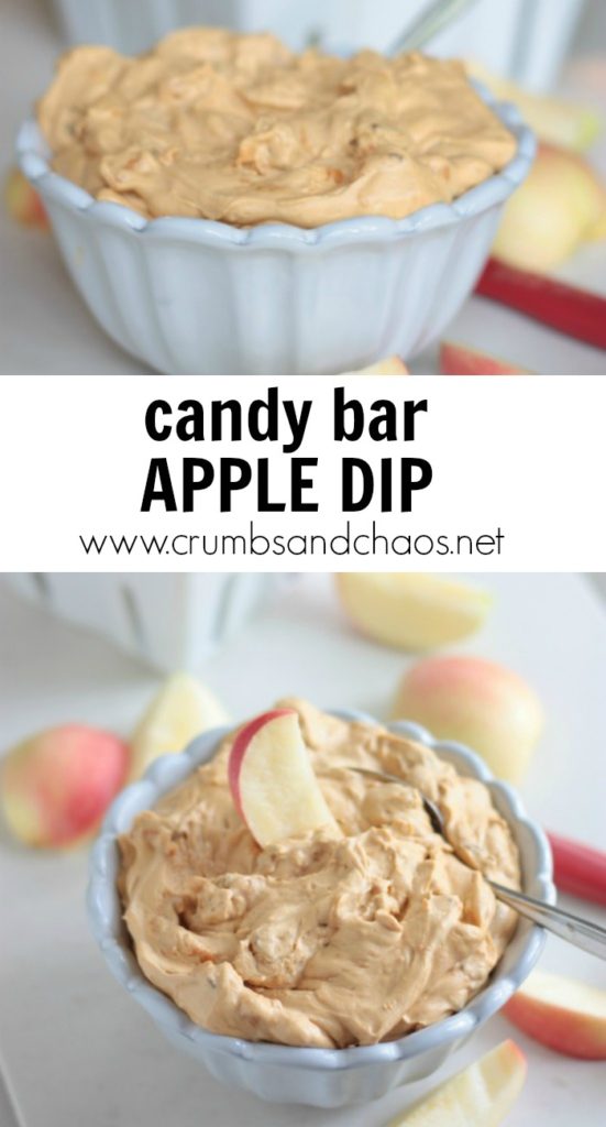 Easy and just 4 ingredients, Candy Bar Apple Dip is perfect for any occasion!