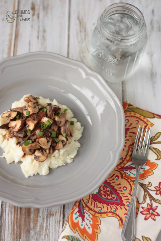 Tender Pot Roast with Mushrooms & Mashed Potatoes | Crumbs and Chaos #comfortfood #CampbellsSkilledSaucers