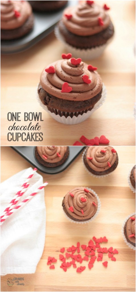 One Bowl Chocolate Cupcakes are an easy way to get your chocolate fix!