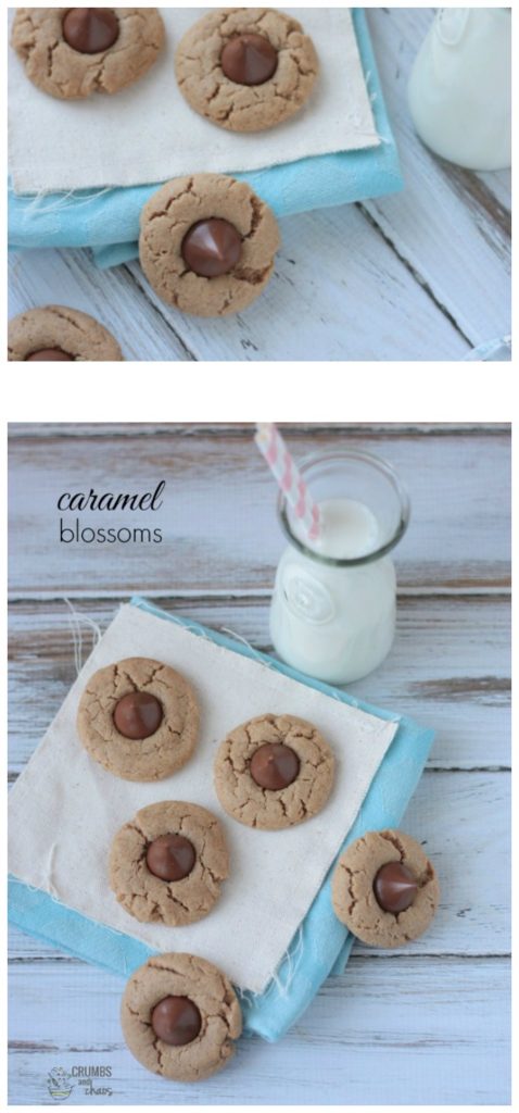 You only need 4 ingredients to make these decadent Caramel Blossom Cookies!