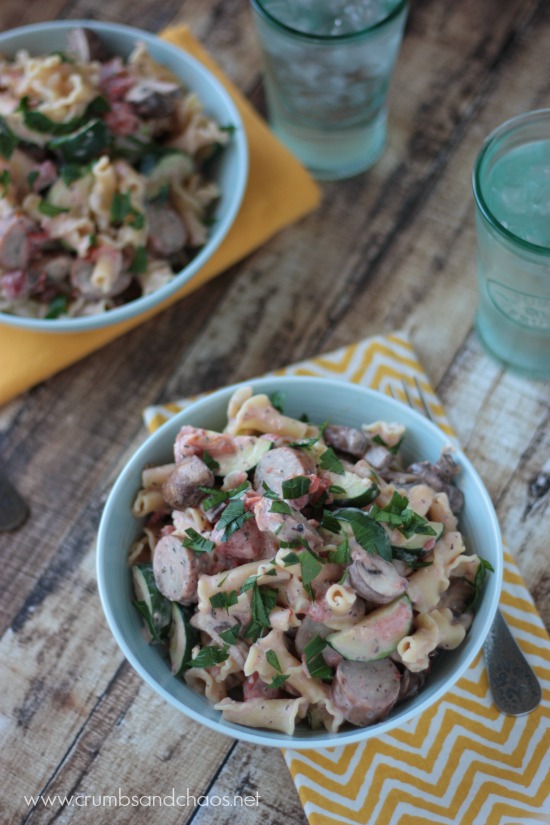 Fire Roasted Tomato and Basil Pasta | Crumbs and Chaos