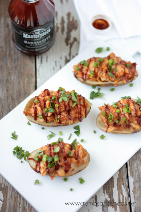 BBQ Chicken Twice Baked Potatoes | Crumbs and Chaos