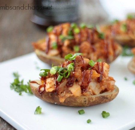 BBQ Chicken Twice Baked Potatoes | Crumbs and Chaos