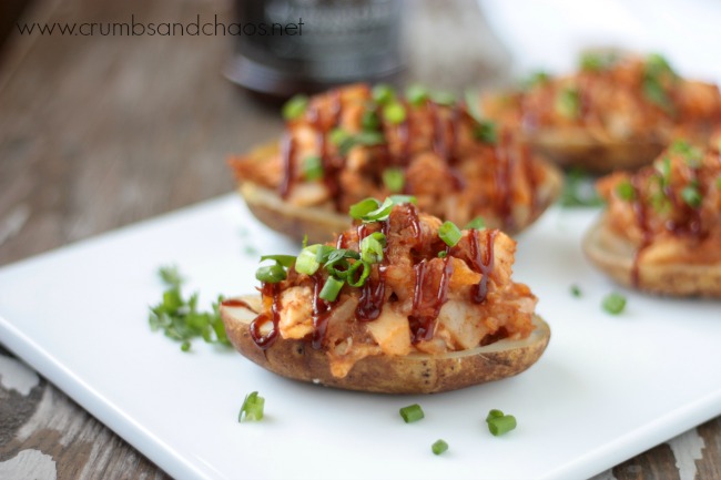 BBQ Chicken Twice Baked Potatoes | Crumbs and Chaos