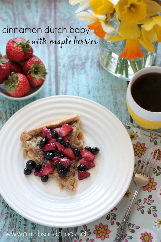 Cinnamon Dutch Baby with Maple Berries | Crumbs and Chaos