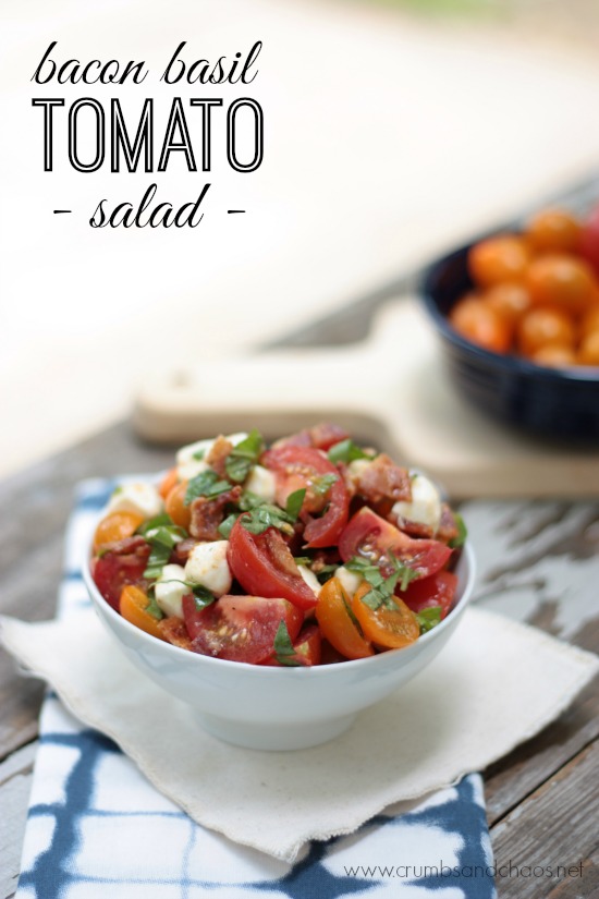 Bacon Basil Tomato Salad | Crumbs and Chaos #WalmartProduce #Tomatoes