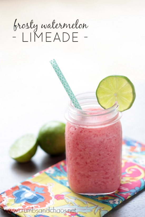 Frosty Watermelon Limeade | recipe on crumbsandchaos.dreamhosters.com