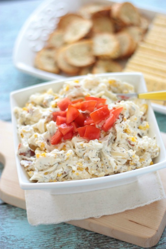 Cheesy Bacon Corn Dip - recipe by www.crumbsandchaos.dreamhosters.com