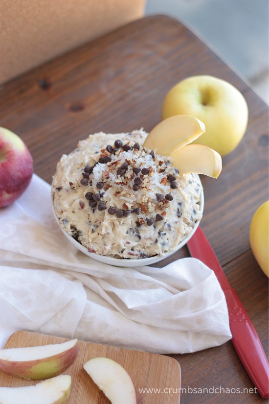 German Chocolate Apple Dip | recipe on www.crumbsandchaos.dreamhosters.com