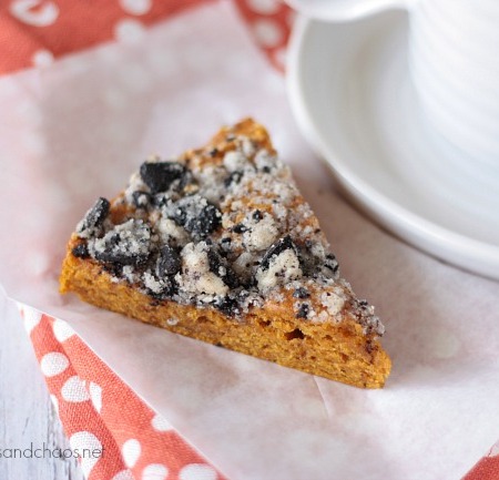 Pumpkin Coffee Cake with Oreo Streusel | Crumbs and Chaos