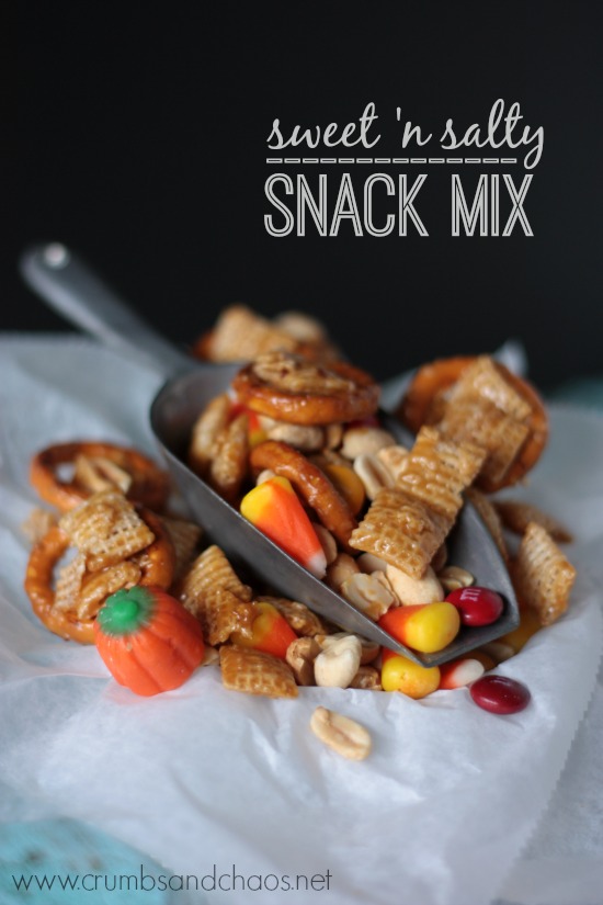 Perfect for so many holidays! Sweet and Salty Snack Mix | Crumbs and Chaos