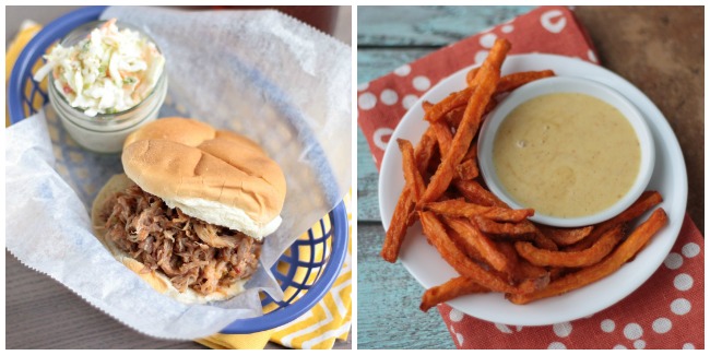 BBQ Pork, Slaw and Sweet Potato Fries