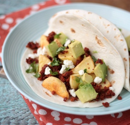 Chorizo Potato Tacos | Crumbs and Chaos