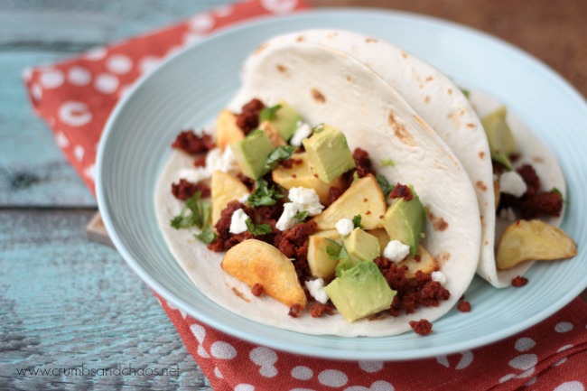 Chorizo Potato Tacos | Crumbs and Chaos