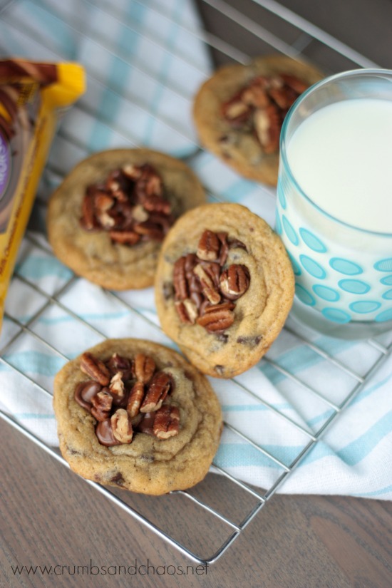 Easy Chocolate Chip Turtle Cookies | recipe on www.crumbsandchaos.dreamhosters.com