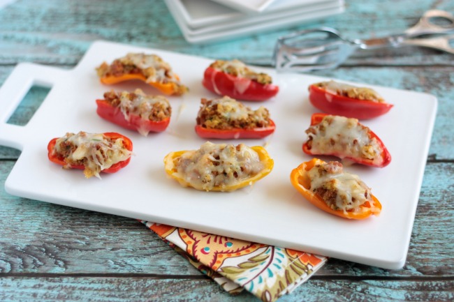 Sausage Stuffed Mini Peppers | Crumbs and Chaos