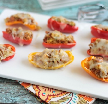 Sausage Stuffed Mini Peppers | Crumbs and Chaos