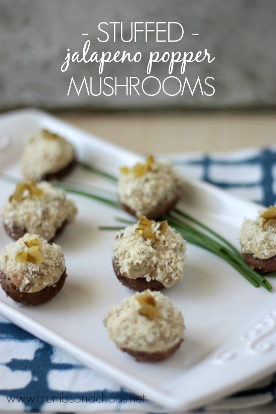 Stuffed Jalapeno Popper Mushrooms | Crumbs and Chaos