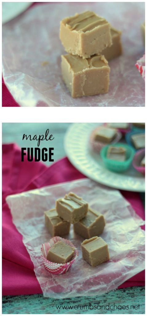 This easy Maple Fudge comes together in minutes and is perfect for your holiday treat tray!