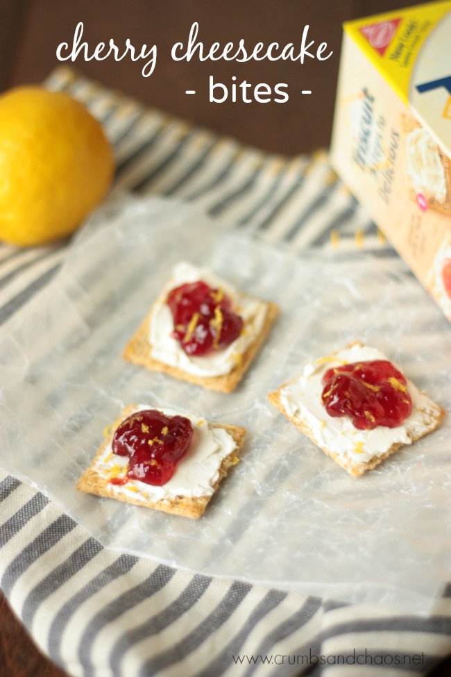 Cherry Cheesecake Bites | Crumbs and Chaos