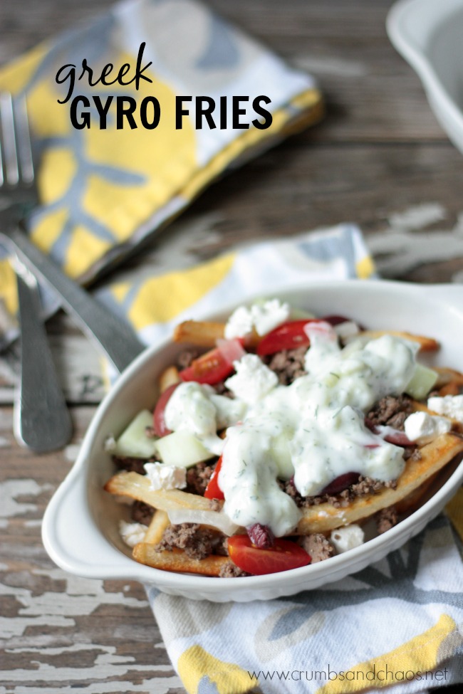 Greek Gyro Fries | Crumbs and Chaos