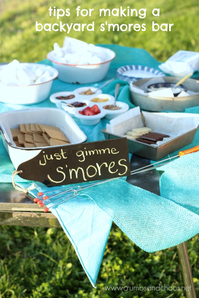 Tips for making a backyard s'mores bar + a recipe for Strawberry Cheesecake S'mores | Crumbs and Chaos