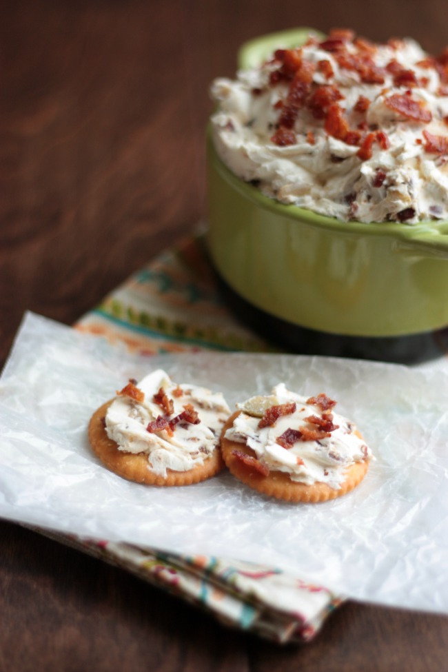 Bacon Olive Cheese Spread | recipe by Crumbs and Chaos