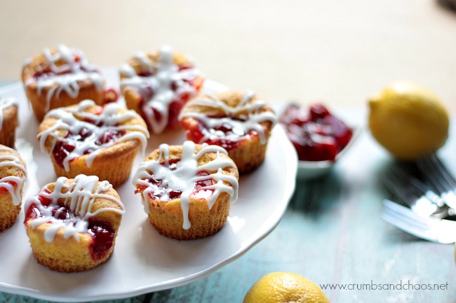 Mini Lemon Cherry Cakes | recipe on Crumbs and Chaos