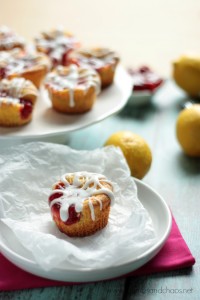 Mini Lemon Cherry Cakes | recipe on Crumbs and Chaos