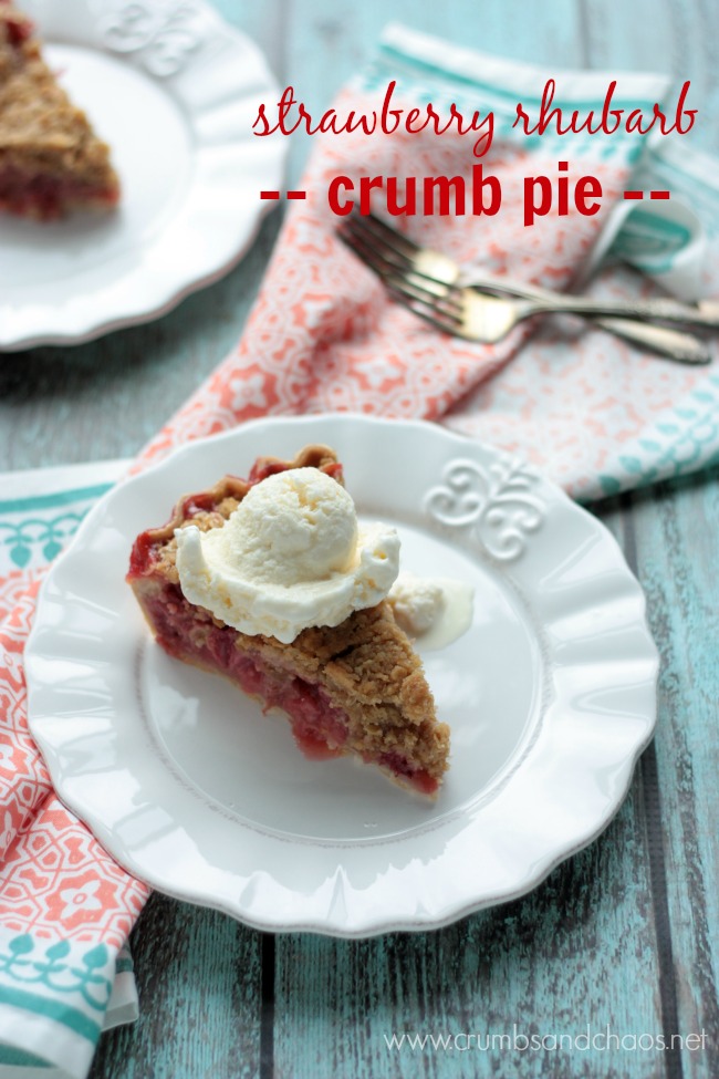 Strawberry Rhubarb Crumb Pie | Crumbs and Chaos