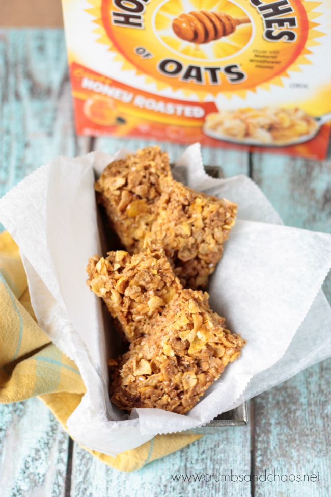 Salted PB Honey Cereal Bars | Crumbs and Chaos