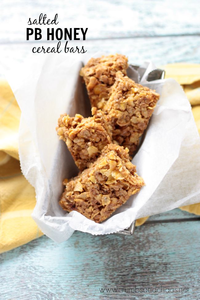 Salted PB Honey Cereal Bars | Crumbs and Chaos