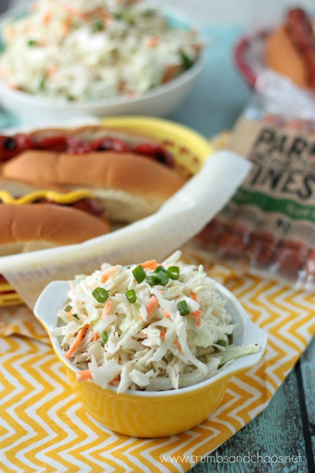 Family Favorite Cole Slaw | Crumbs and Chaos An easy, make ahead side for any BBQ or gathering!