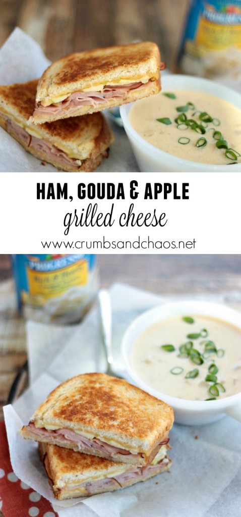 Ham, Gouda and Apple Grilled Cheese | recipe on Crumbs and Chaos