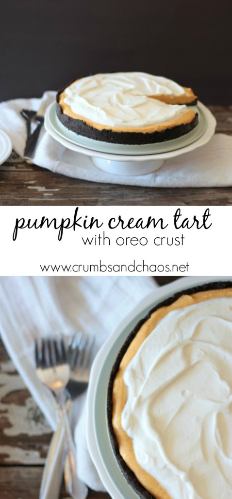 Pumpkin Cream Tart with Oreo Crust Recipe brought to you by Crumbs and Chaos