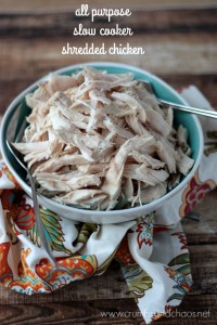 All Purpose Slow Cooker Shredded Chicken | Crumbs and Chaos