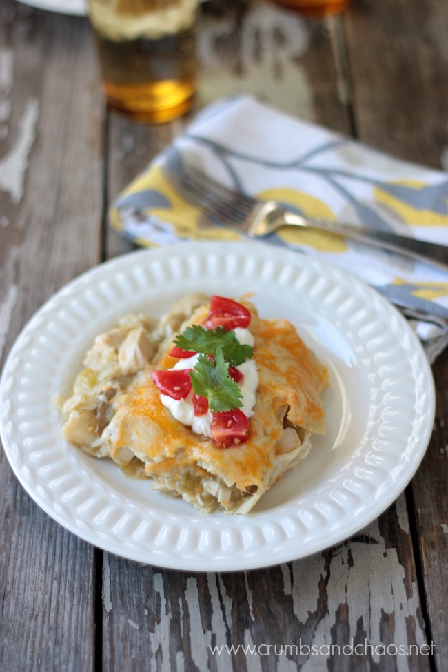 Green Chile Enchilada Bake | Crumbs and Chaos