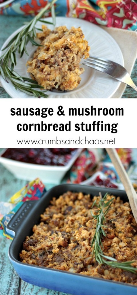 Sausage & Mushroom Cornbread Stuffing | Crumbs and Chaos