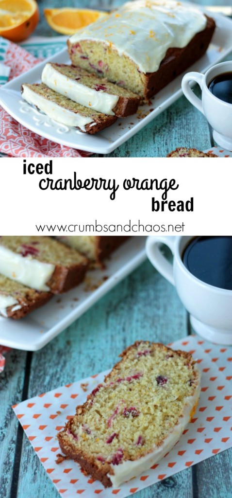 Iced Cranberry Orange Bread | Crumbs and Chaos