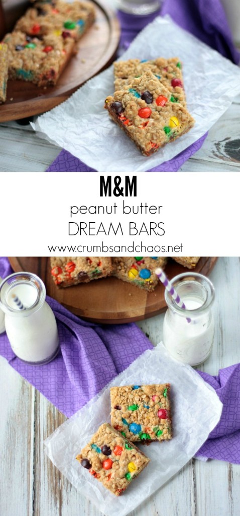 M&M PB Dream Bars | Crumbs and Chaos