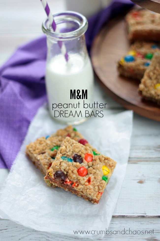 M&M PB Dream Bars | Crumbs and Chaos