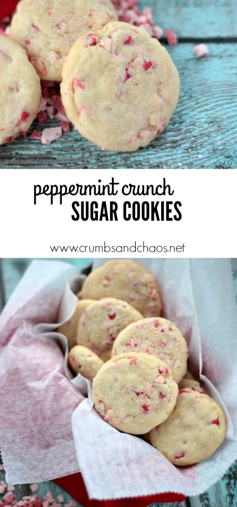 Peppermint Crunch Sugar Cookies | Crumbs and Chaos