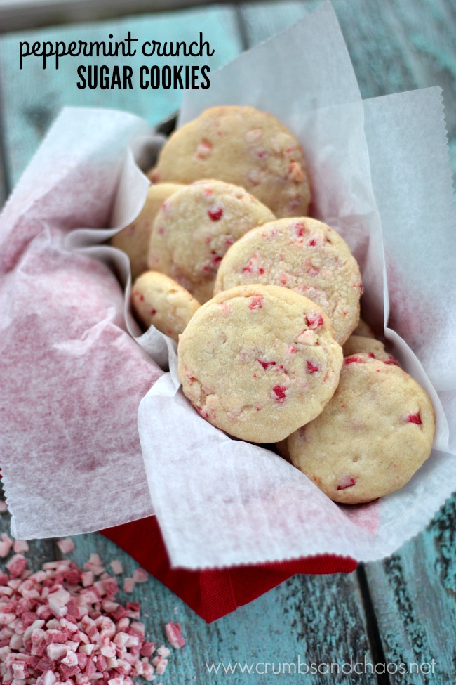 Peppermint Crunch Sugar Cookies | Crumbs and Chaos