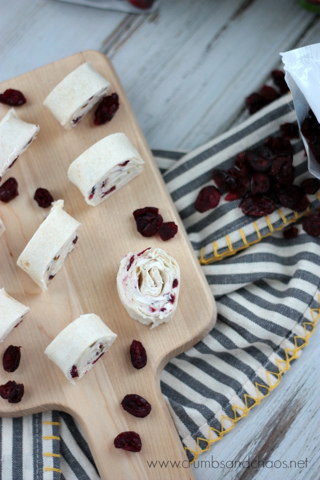 Spicy Cranberry Goat Cheese Pinwheels | Crumbs and Chaos