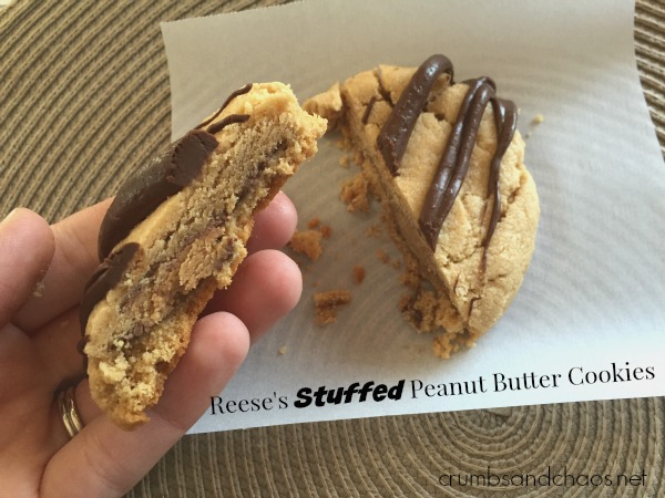 Reese's Stuffed Peanut Butter Cookies | crumbsandchaos.dreamhosters.com | #cookies #dessert #peanutbutter #chocoalte