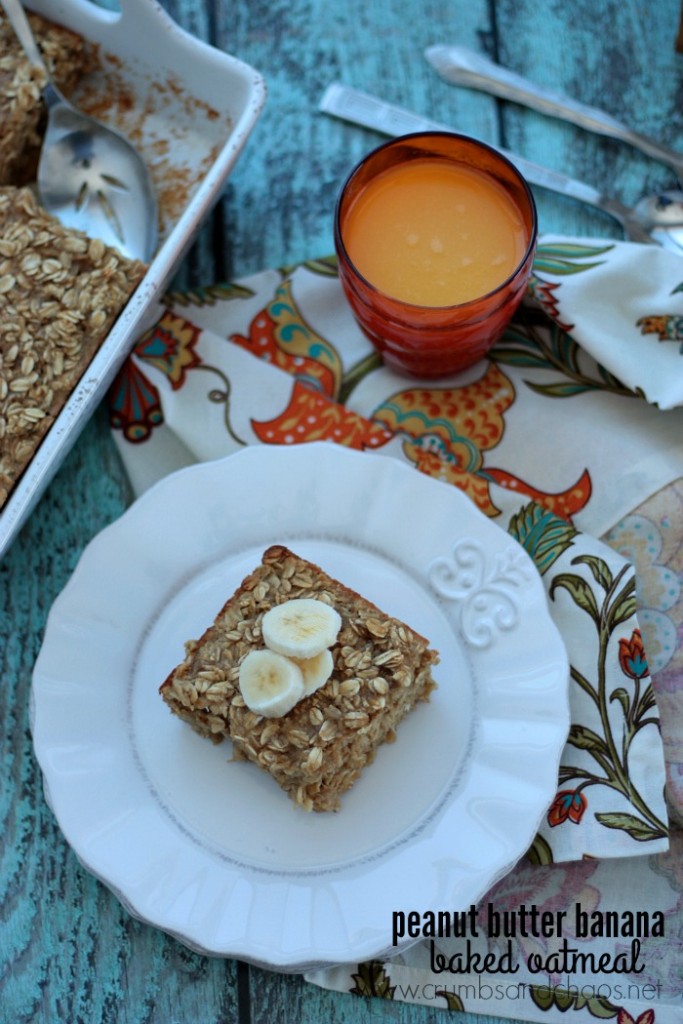 A simple hearty breakfast, Peanut Butter Banana Baked Oatmeal is a delicious way to start the day!